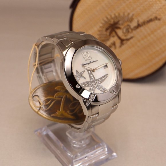 Tommy Bahama Swarovski Crystal Bimini MOP Silver Womens Steel Watch TB4045 $250 - Picture 1 of 16
